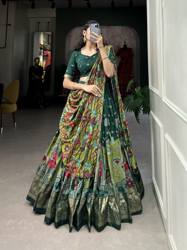 Fiery Orange & Multicolor Traditional Lehenga Choli with Gota Patti Embellishment